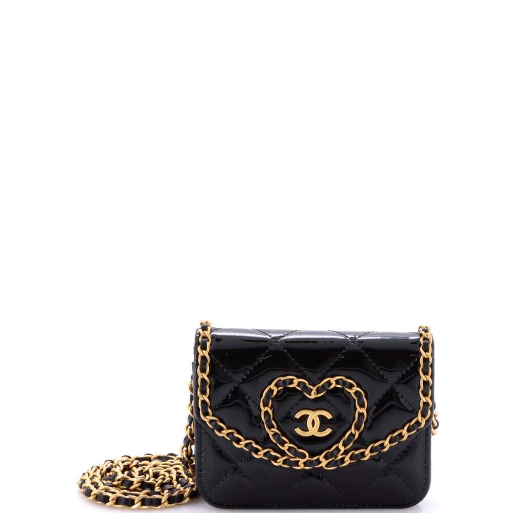 Chanel Heart Chain Flap Bag Quilted #206016C49B